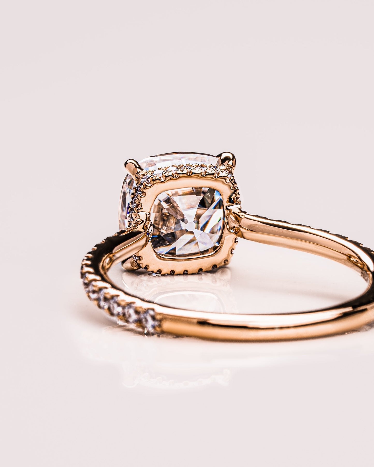 1.74 CT Cushion Pave Lab Grown Diamond Engagement Ring