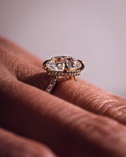 1.74 CT Cushion Pave Lab Grown Diamond Engagement Ring