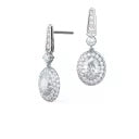 2.50 TCW Oval & Round Cut Moissanite Royal Drop Earrings in Gold 2