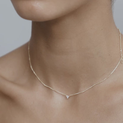 0.05 TCW Round Shaped Therefore Lab Grown Diamond Necklace