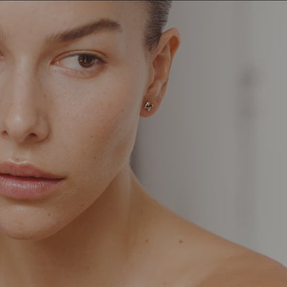 Puffed Letter Initial Stud Earrings