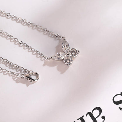 0.30 TCW Round & Marquise Moissanite Diamond Leaf Pendant Necklace in Solid Gold 7