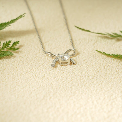 1.0 TCW Round Moissanite Diamond Unique Pendant Necklace in Solid Gold 4