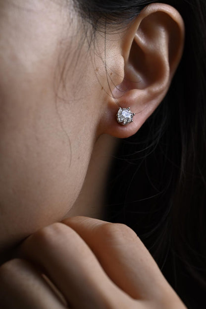 0.70 TCW Round Cut Moissanite Stud Earrings in Gold 6