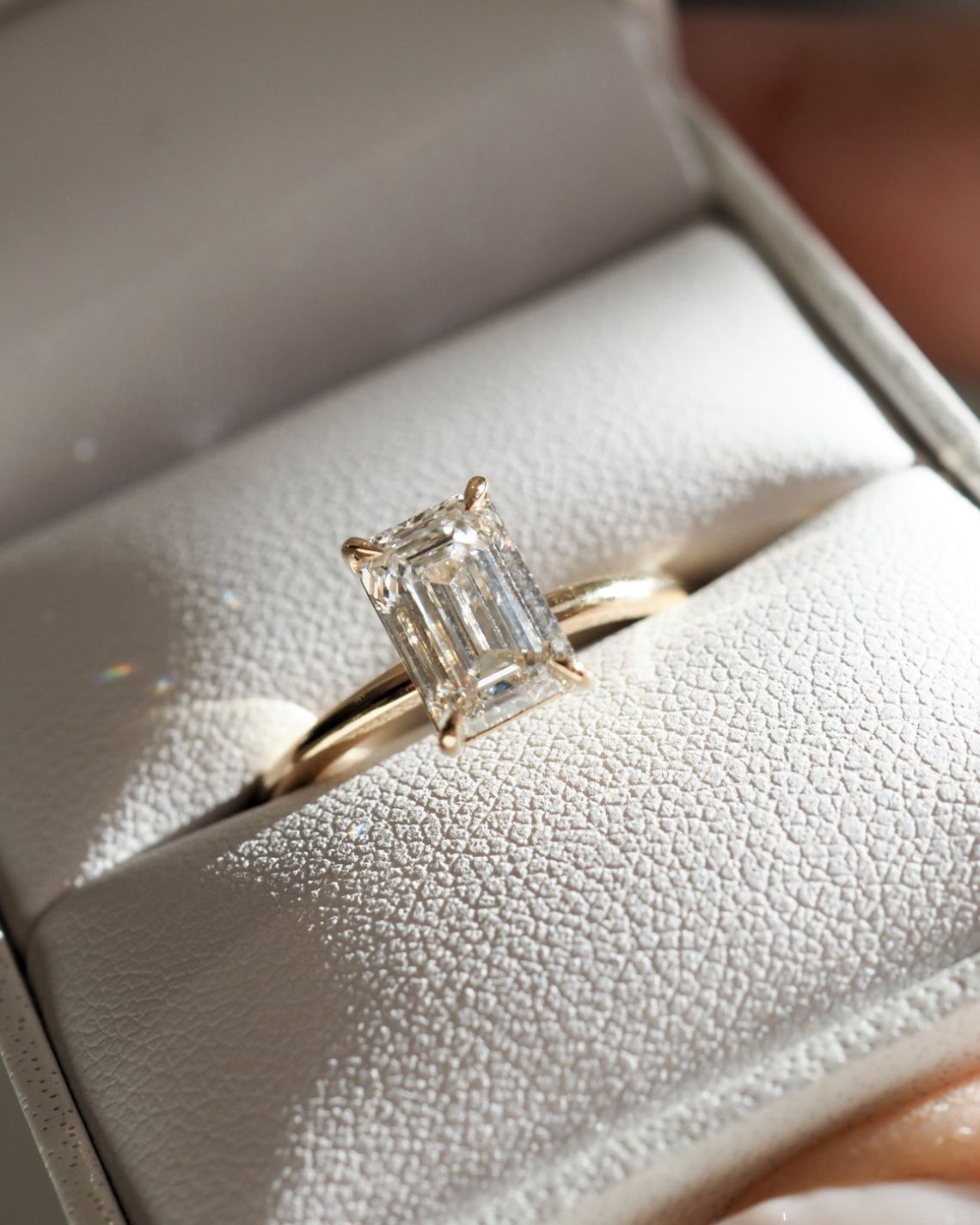 2.5 CT Emerald Lab Grown Solitaire Engagement Ring (US Size 7.5 Ready To Ship)