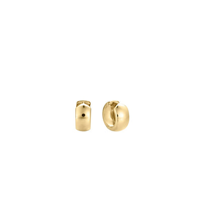 Wide Gold Huggies Earrings in Gold 1