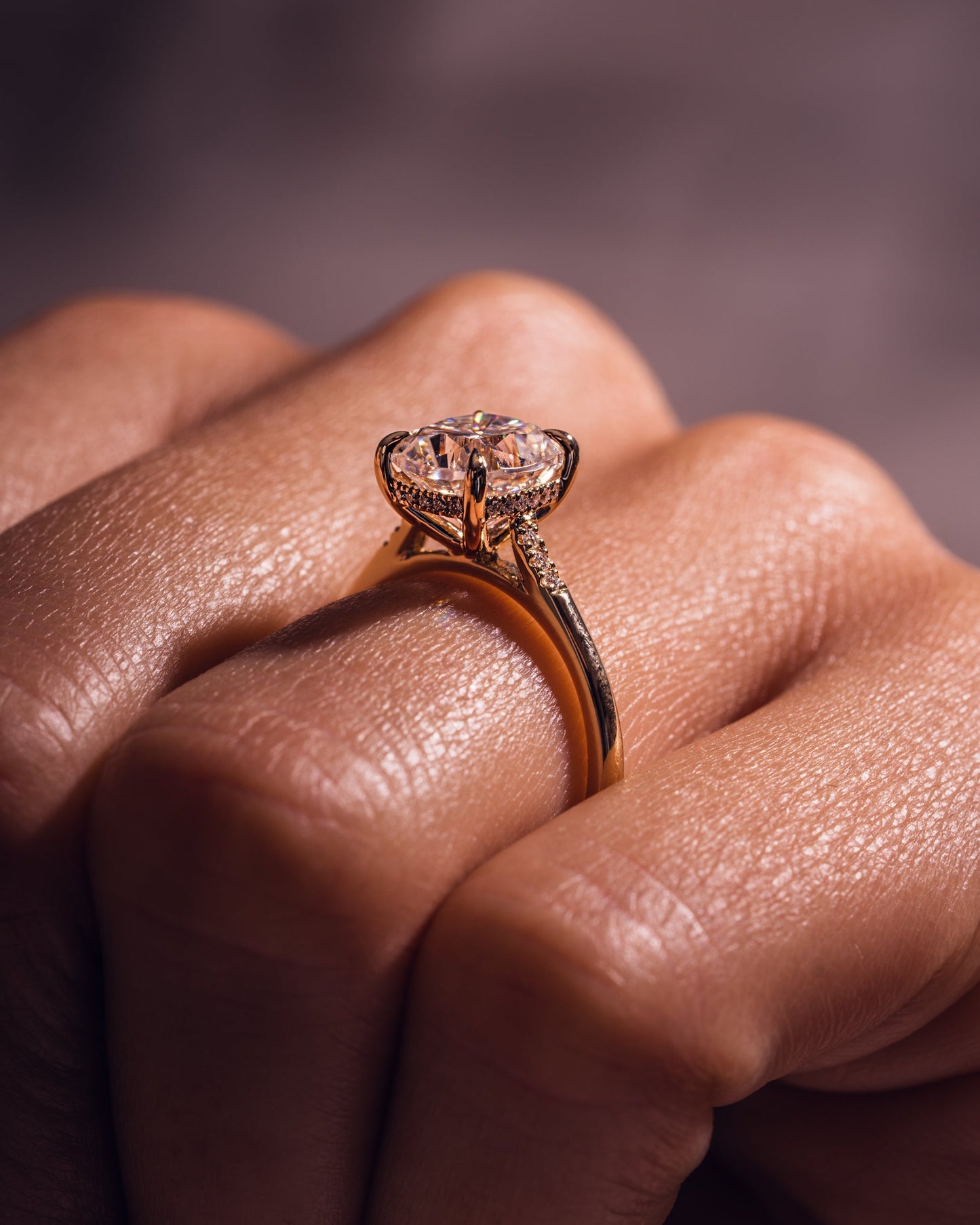 1.49 CT Cushion Cut Hidden Halo Lab Grown Diamond Engagement Ring