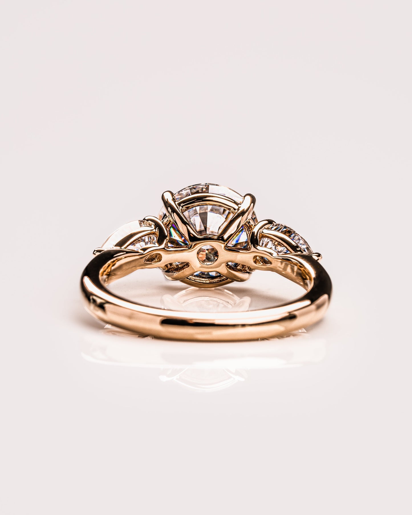 3.08 CT Round Three Stones Lab Grown Diamond Engagement Ring