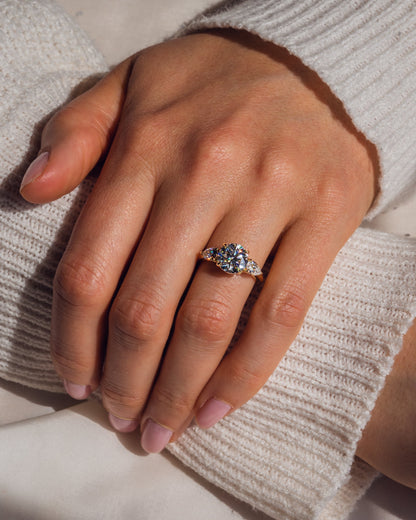 3.08 CT Round Three Stones Lab Grown Diamond Engagement Ring