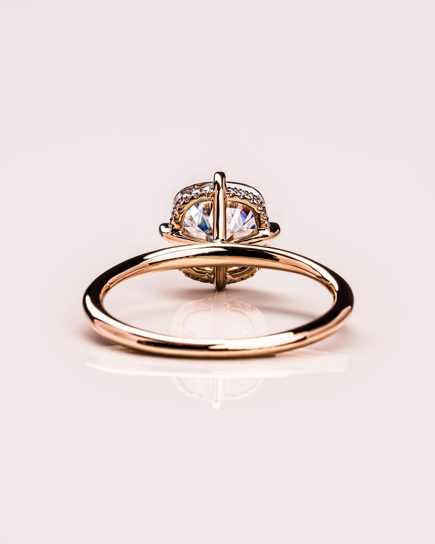 2.54 CT Cushion Cut Lab Grown Diamond Engagement Ring With Hidden Halo Setting