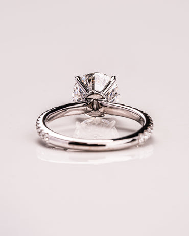 1.9 CT Round Hidden Halo Pave Lab Grown Diamond Engagement Ring