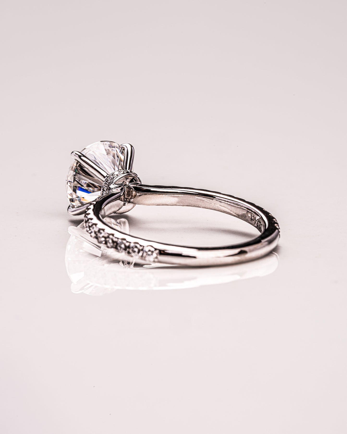 1.9 CT Round Hidden Halo Pave Lab Grown Diamond Engagement Ring