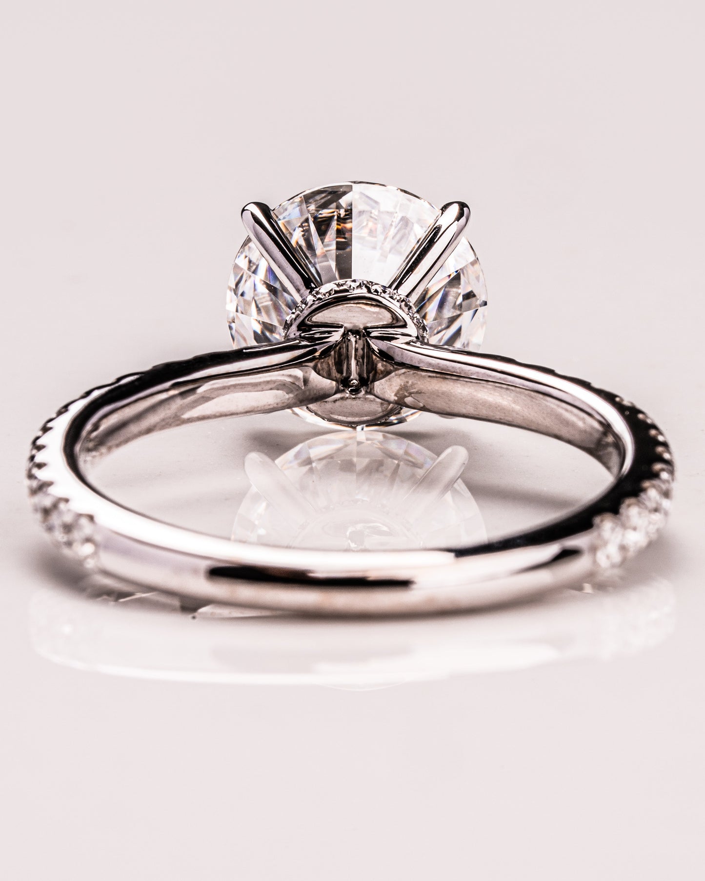 1.9 CT Round Hidden Halo Pave Lab Grown Diamond Engagement Ring