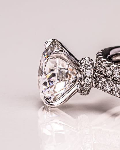 1.9 CT Round Hidden Halo Pave Lab Grown Diamond Engagement Ring