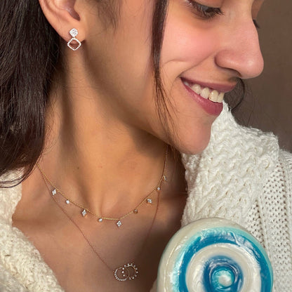 1.0 TCW Round Moissanite Diamond Necklace in Solid Gold 12