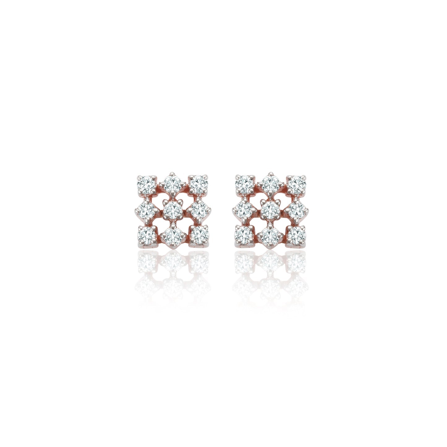 1.0 TCW Round Cut Moissanite Stud Earrings in Gold 4
