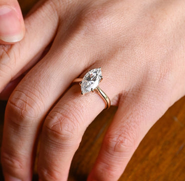 Stunning 2.0 CT Marquise Cut Moissanite Engagement Ring with Solitaire Design 9