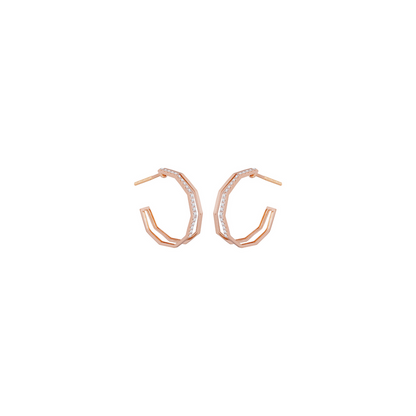 0.80 TCW Round Cut Moissanite double Hoops Earrings in Gold 3