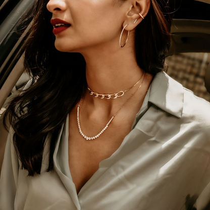 0.70 TCW Round Cut Moissanite Hoops Earrings in Gold 3