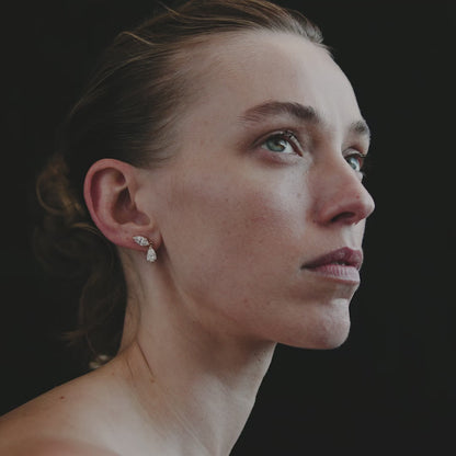 3.94 TCW Pear & Marquise Shaped Lab Grown Diamond Huggies Earrings