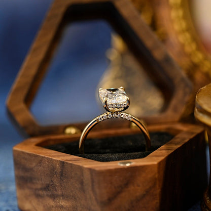 Stunning 3.5 CT Radiant Moissanite Engagement Ring with Hidden Halo Design 10