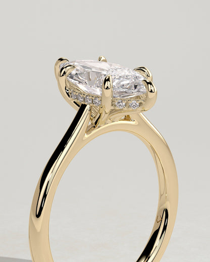 Round Halo, Pave & Split Shank Engagement Ring – 1.93 CT Lab Grown Diamond