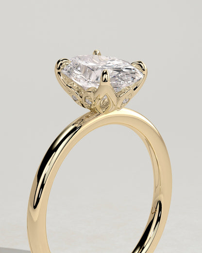 Round Halo, Pave & Split Shank Engagement Ring – 1.93 CT Lab Grown Diamond