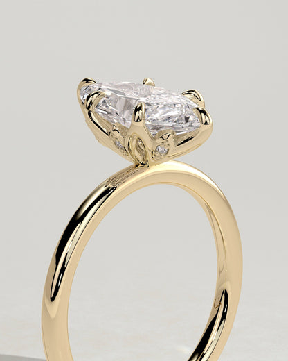 Round Halo, Pave & Split Shank Engagement Ring – 1.93 CT Lab Grown Diamond