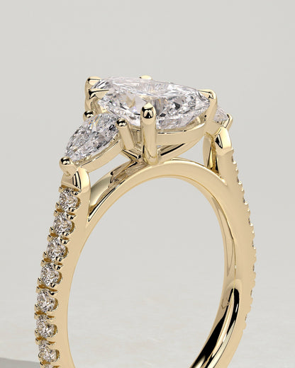 Round Halo, Pave & Split Shank Engagement Ring – 1.93 CT Lab Grown Diamond