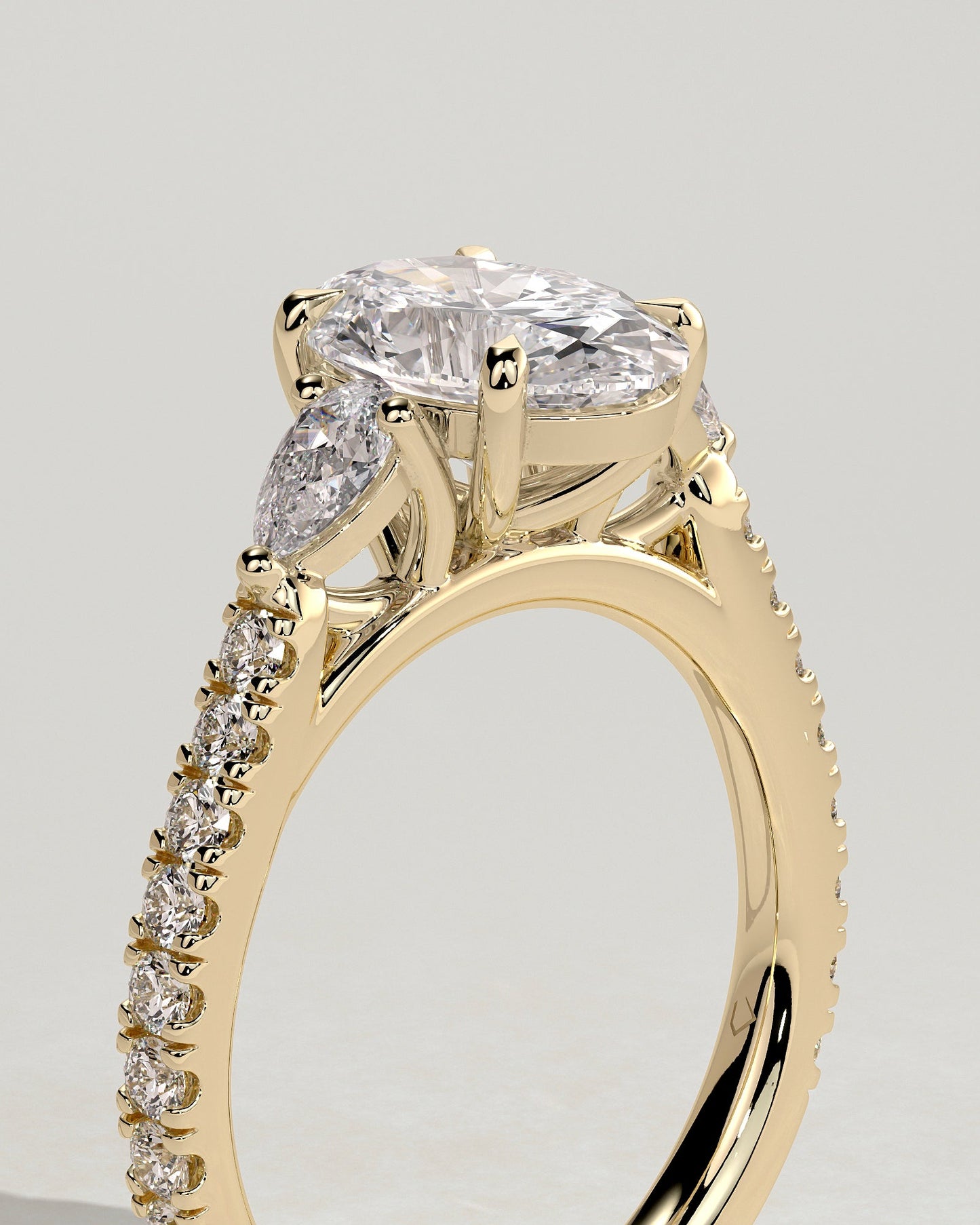 Round Halo, Pave & Split Shank Engagement Ring – 1.93 CT Lab Grown Diamond