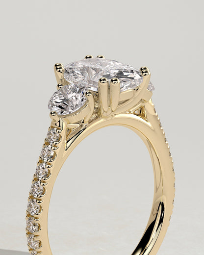 Round Halo, Pave & Split Shank Engagement Ring – 1.93 CT Lab Grown Diamond