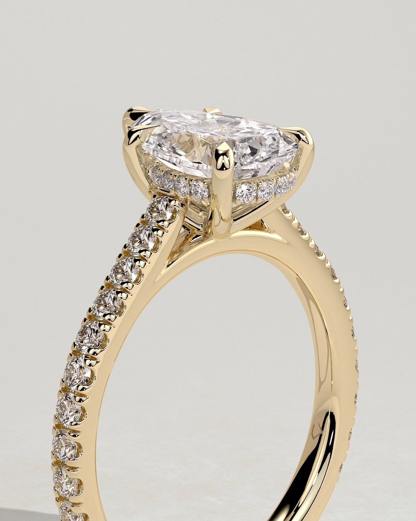 Round Halo, Pave & Split Shank Engagement Ring – 1.93 CT Lab Grown Diamond