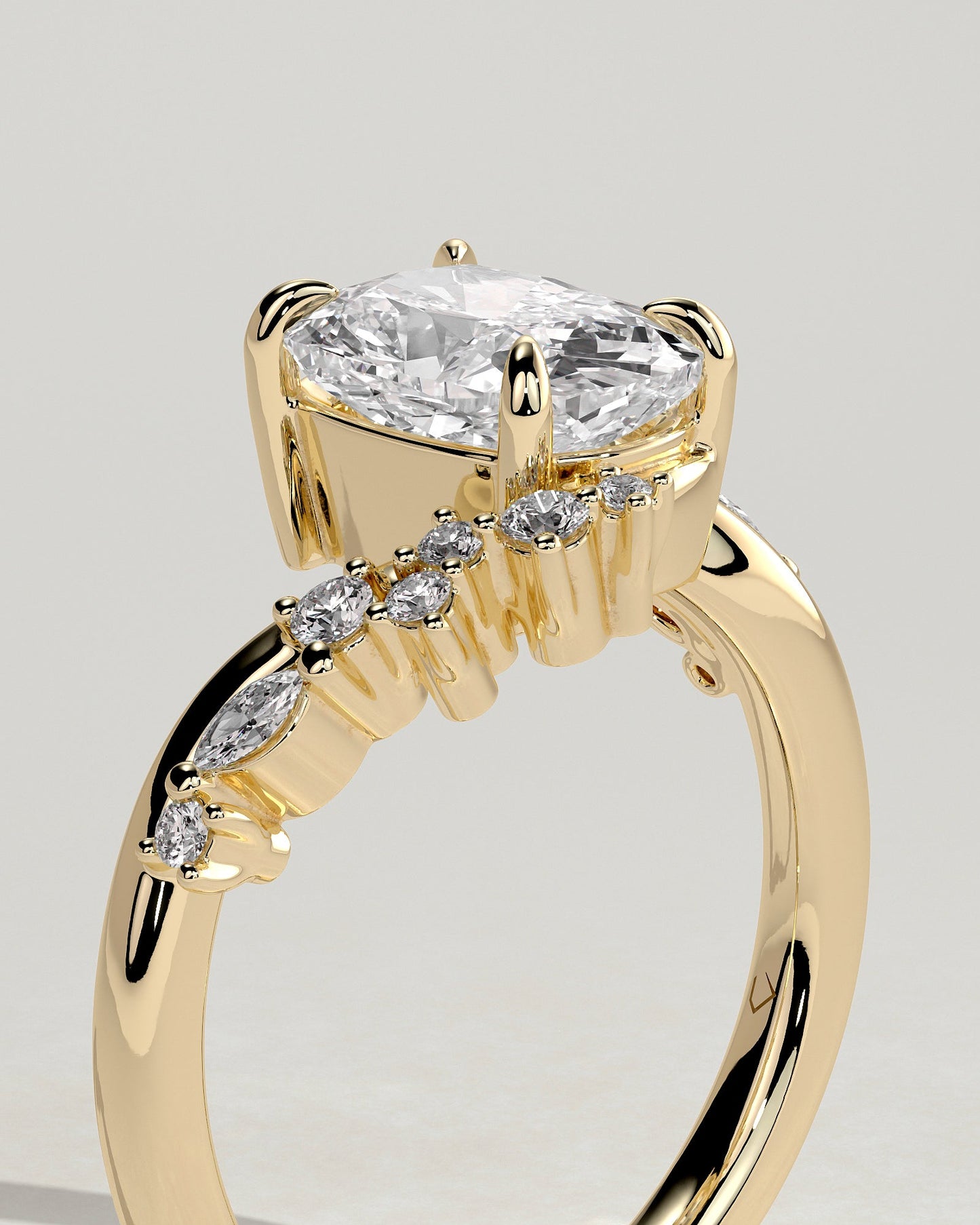 Round Halo, Pave & Split Shank Engagement Ring – 1.93 CT Lab Grown Diamond