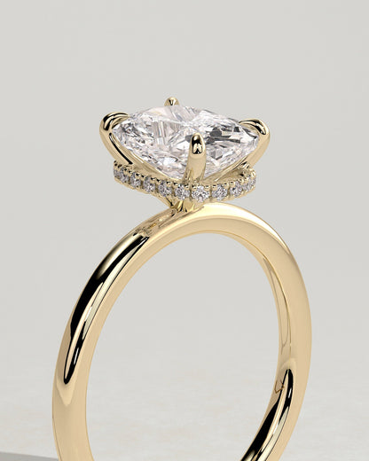Round Halo, Pave & Split Shank Engagement Ring – 1.93 CT Lab Grown Diamond
