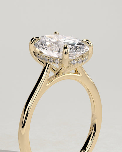 Round Halo, Pave & Split Shank Engagement Ring – 1.93 CT Lab Grown Diamond
