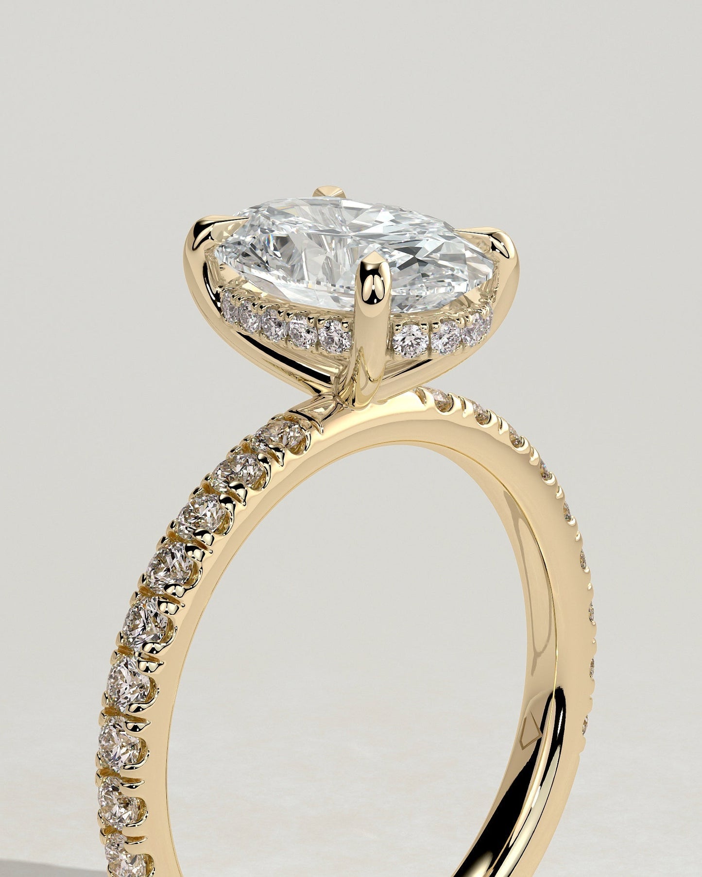 Round Halo, Pave & Split Shank Engagement Ring – 1.93 CT Lab Grown Diamond