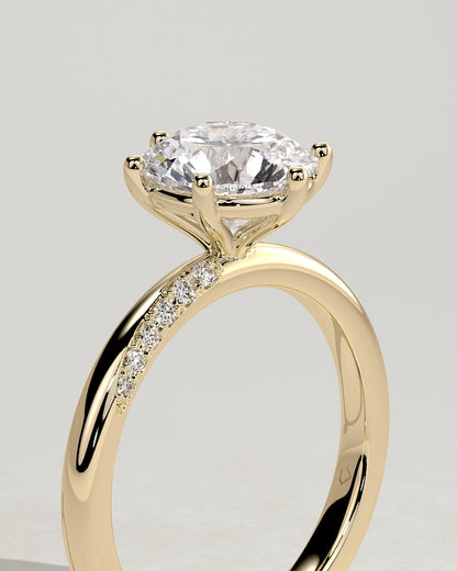 Round Halo, Pave & Split Shank Engagement Ring – 1.93 CT Lab Grown Diamond