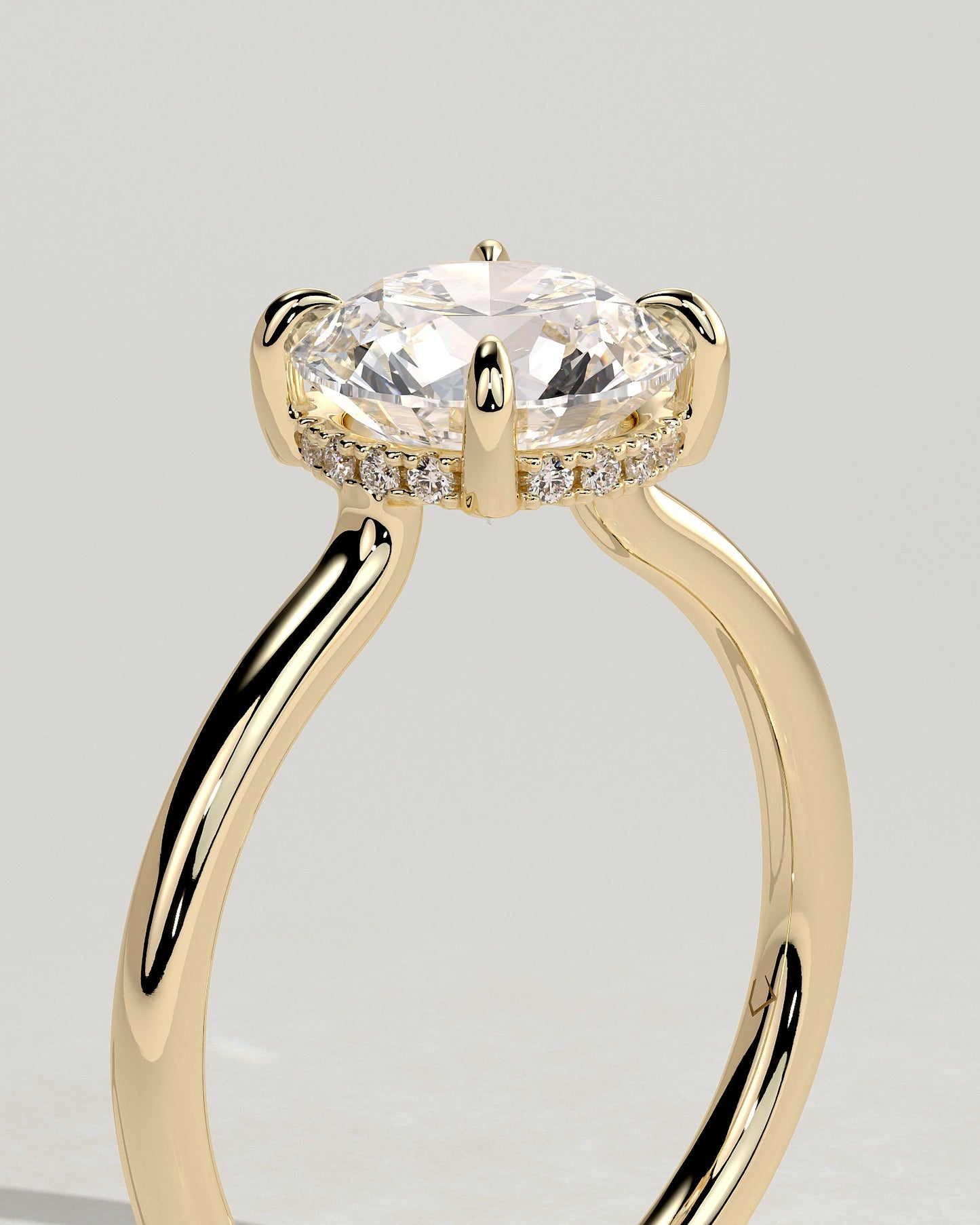 Round Halo, Pave & Split Shank Engagement Ring – 1.93 CT Lab Grown Diamond