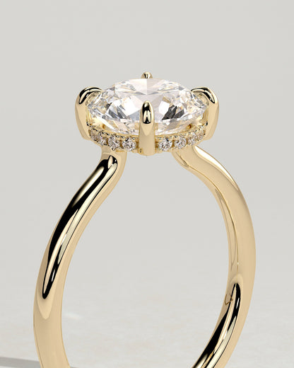 Round Halo, Pave & Split Shank Engagement Ring – 1.93 CT Lab Grown Diamond