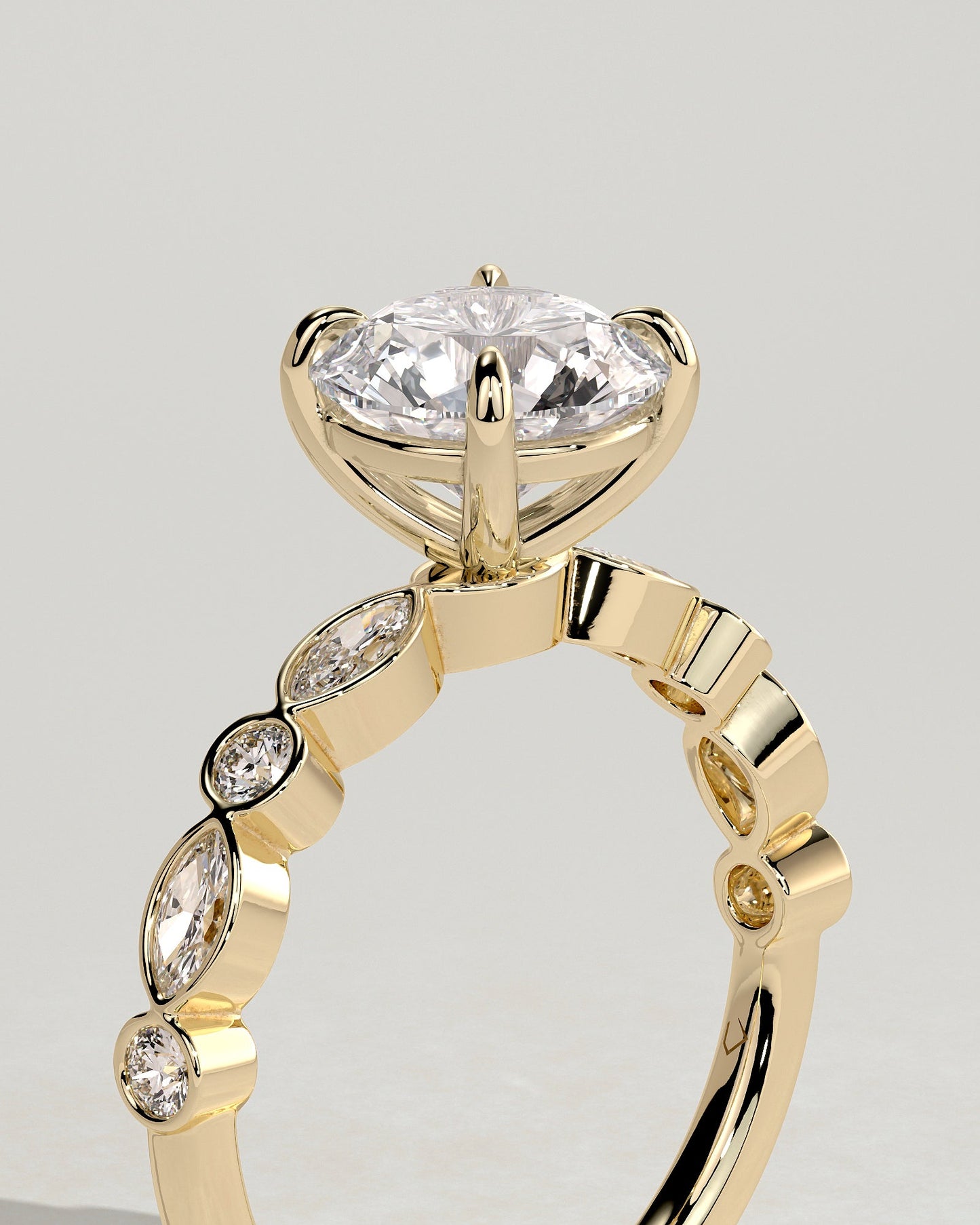Round Halo, Pave & Split Shank Engagement Ring – 1.93 CT Lab Grown Diamond