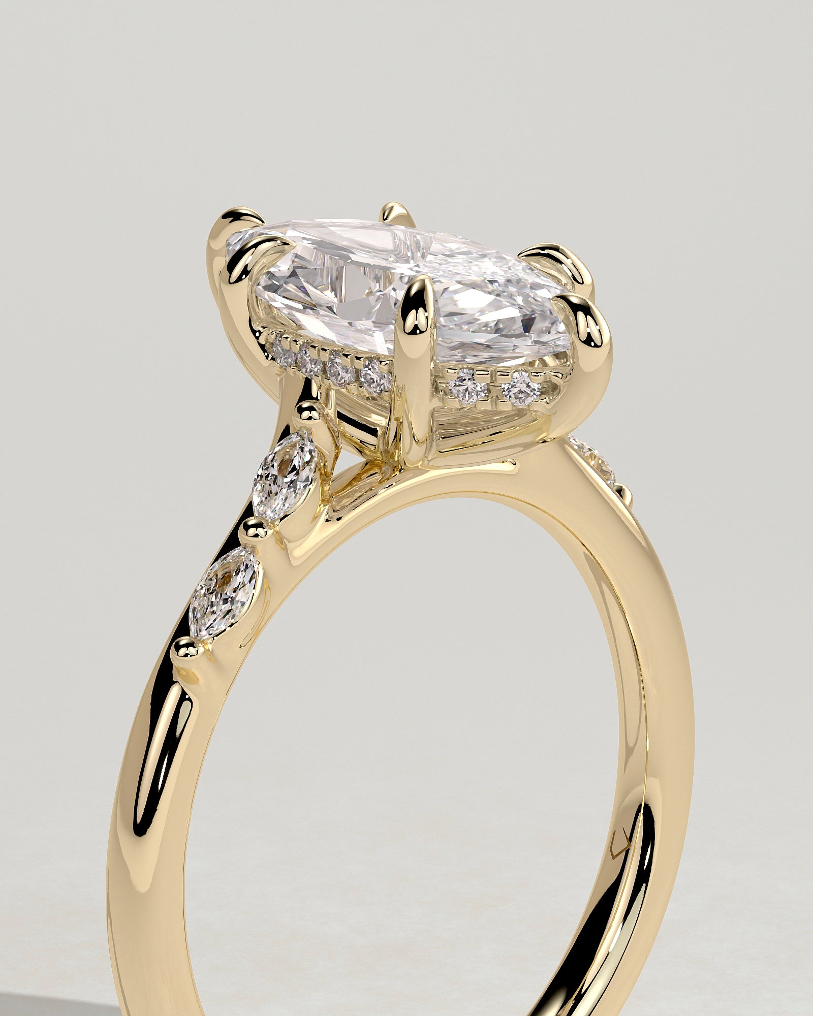 Round Halo, Pave & Split Shank Engagement Ring – 1.93 CT Lab Grown Diamond