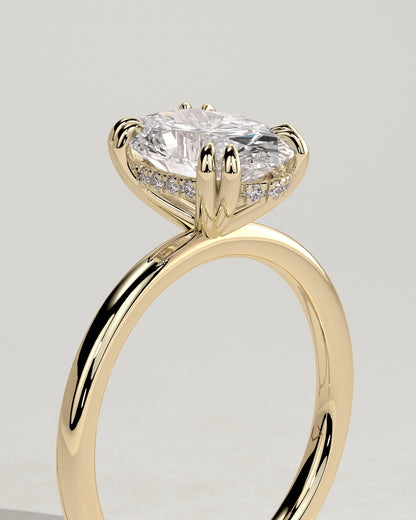 Round Halo, Pave & Split Shank Engagement Ring – 1.93 CT Lab Grown Diamond