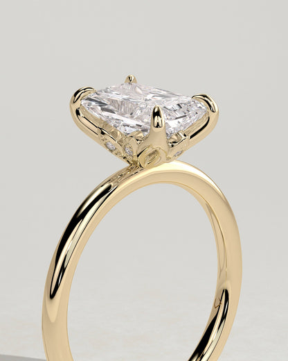 Round Halo, Pave & Split Shank Engagement Ring – 1.93 CT Lab Grown Diamond