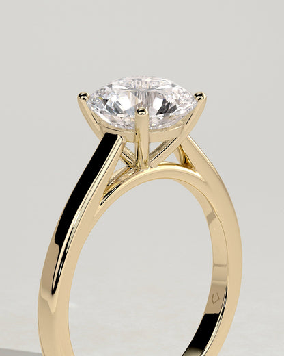Round Halo, Pave & Split Shank Engagement Ring – 1.93 CT Lab Grown Diamond