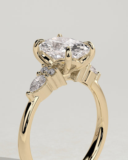 Round Halo, Pave & Split Shank Engagement Ring – 1.93 CT Lab Grown Diamond