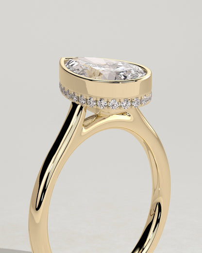 Round Halo, Pave & Split Shank Engagement Ring – 1.93 CT Lab Grown Diamond