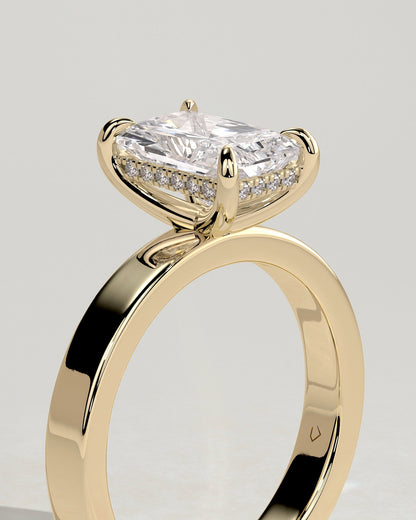 Round Halo, Pave & Split Shank Engagement Ring – 1.93 CT Lab Grown Diamond