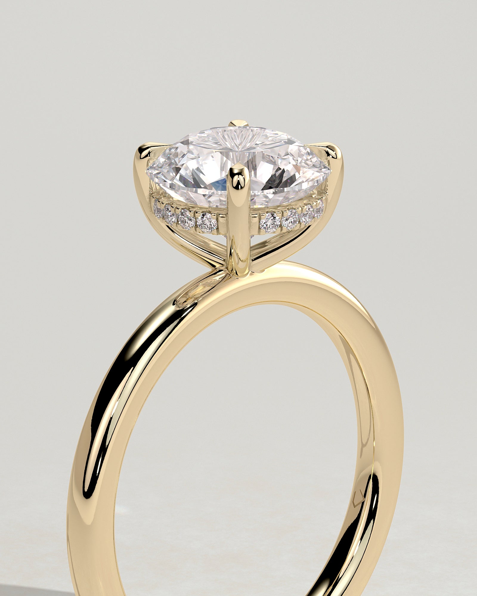 Round Halo, Pave & Split Shank Engagement Ring – 1.93 CT Lab Grown Diamond