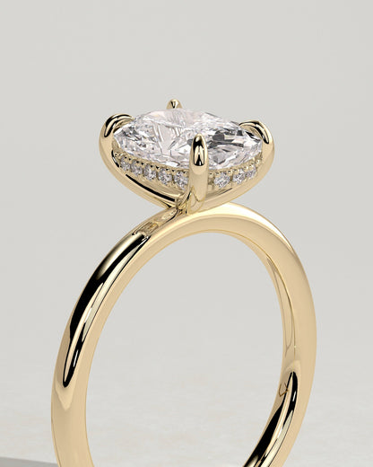 Round Halo, Pave & Split Shank Engagement Ring – 1.93 CT Lab Grown Diamond