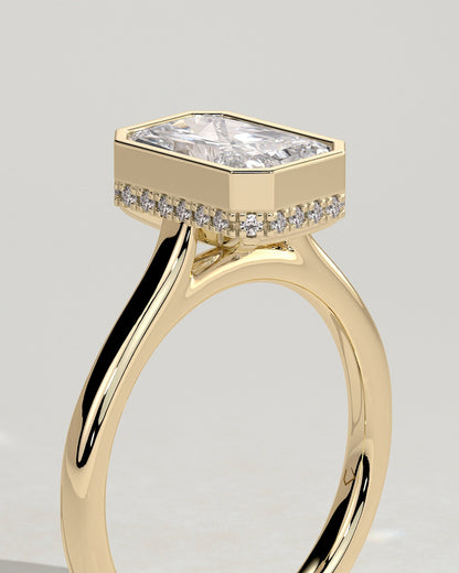 Round Halo, Pave & Split Shank Engagement Ring – 1.93 CT Lab Grown Diamond